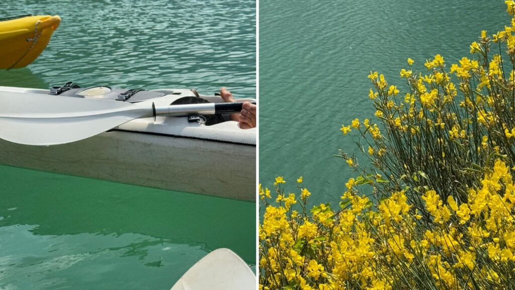 Diga di Ridracoli canoe e ginestre